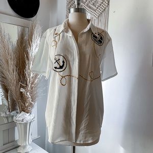 Vintage Oversized Unisex SunTropez Embroidered Top